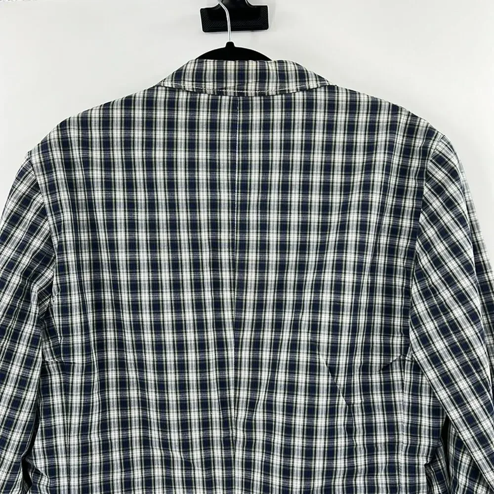 J. Crew Men's Two Button Plaid Blazer - Blue/Green/White - Medium